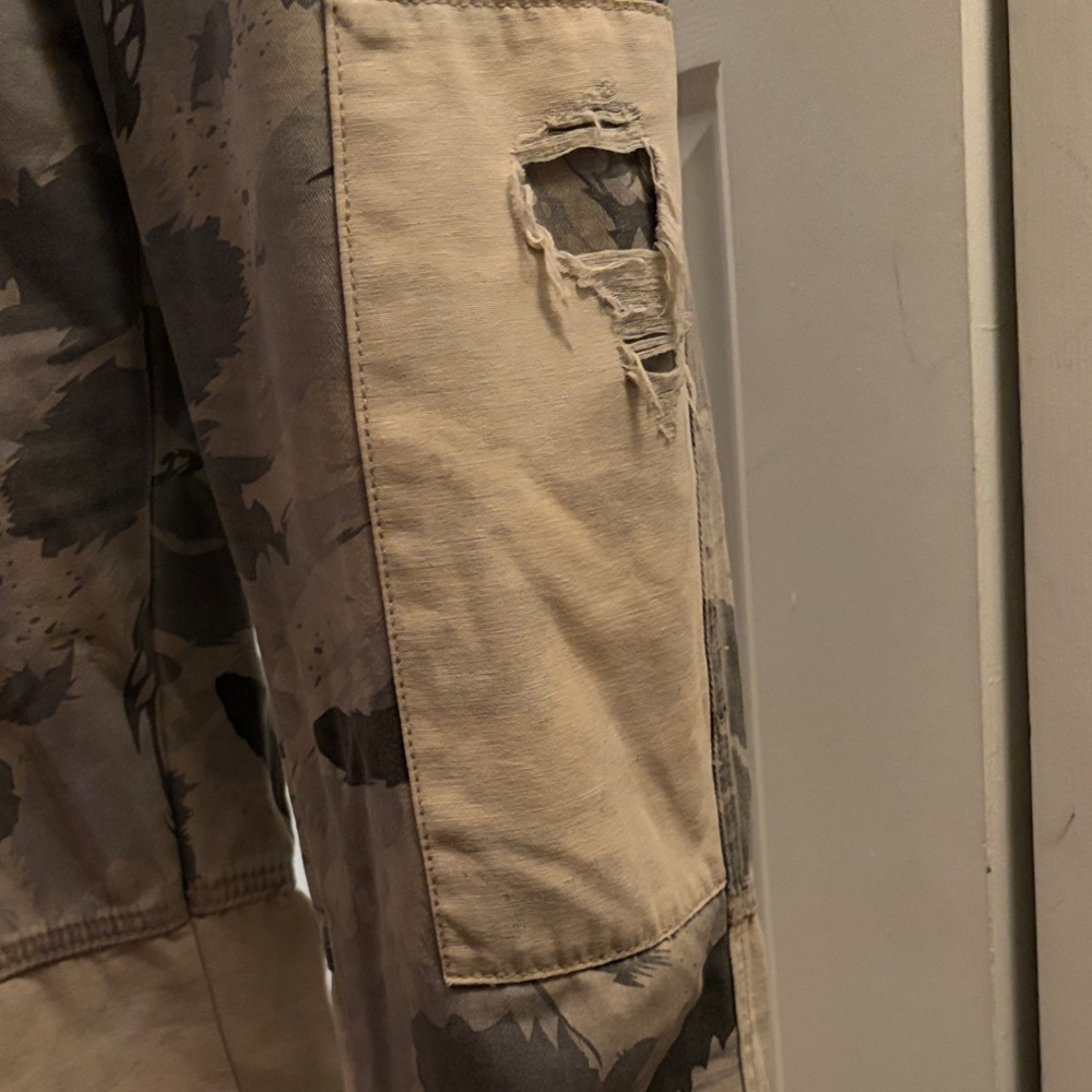 POL Camo Patchwork Overalls Distressed Denim - image 6